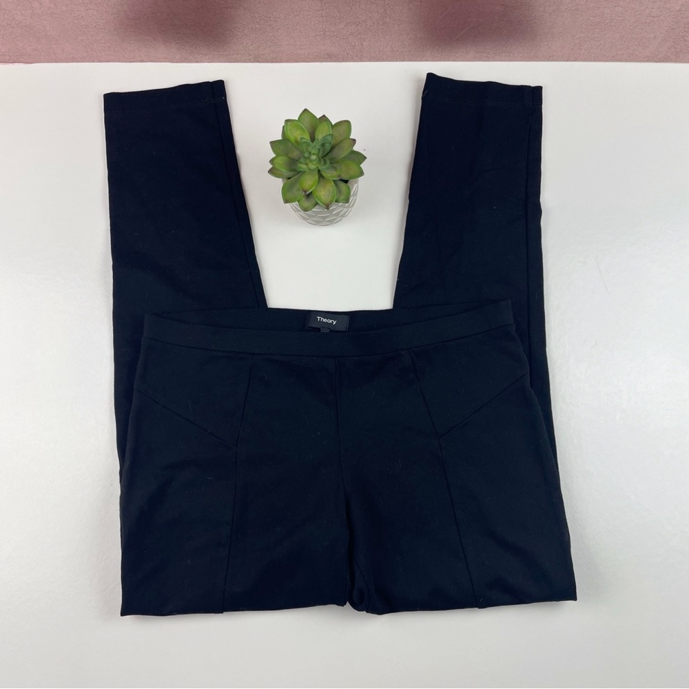 Theory Solid Black Skinny Pants Stretch Women Size Medium Lightweight